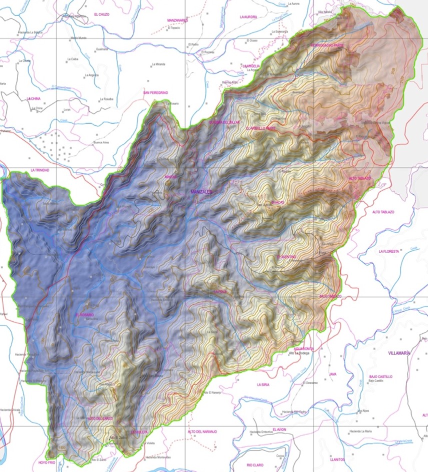 Map 2: Groundwater level surfaces for 5, 10, 25 and 50-year rainfall return periods showing progressive groundwater rise