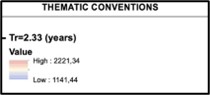 Map 2 Legend: Conventions and symbols for groundwater level surface analysis